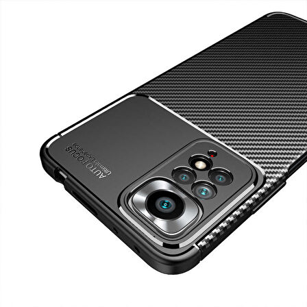 Xiaomi Redmi Note 11 Pro 5G Uyumlu Kılıf Ultra Slim Fit Karbon Silikon