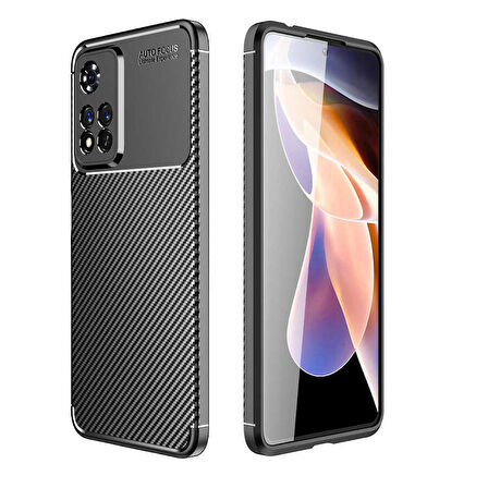 Xiaomi Redmi Note 11 Pro Plus 5G Uyumlu Kılıf Ultra Slim Fit Karbon Silikon