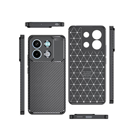 Xiaomi Redmi Note 13 5G Uyumlu Kılıf Ultra Slim Fit Karbon Silikon