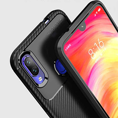 Xiaomi Redmi Note 7 Uyumlu Kılıf Ultra Slim Fit Karbon Silikon