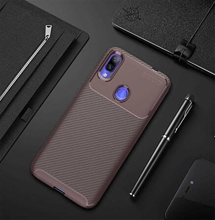 Xiaomi Redmi Note 7 Uyumlu Kılıf Ultra Slim Fit Karbon Silikon