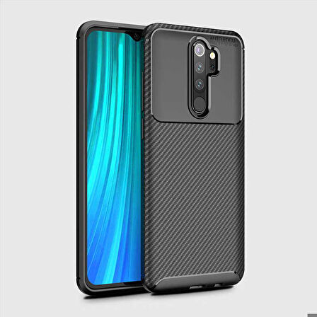 Xiaomi Redmi Note 8 Pro Uyumlu Kılıf Ultra Slim Fit Karbon Silikon