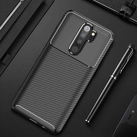 Xiaomi Redmi Note 8 Pro Uyumlu Kılıf Ultra Slim Fit Karbon Silikon