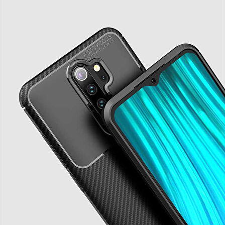 Xiaomi Redmi Note 8 Pro Uyumlu Kılıf Ultra Slim Fit Karbon Silikon