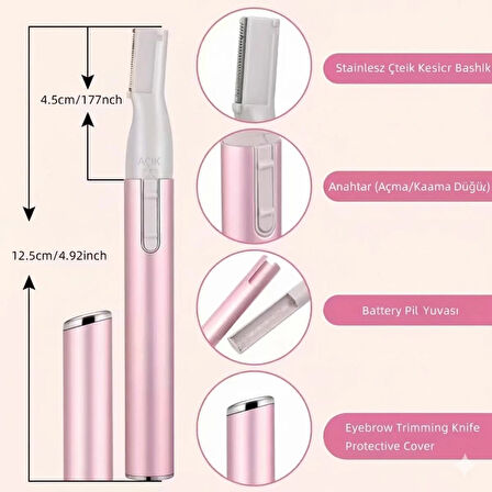 Kadın & Erkek Yüz ve Kaş Tıraş Kalemi – Pilli Mini Epilatör, Acısız Tüy Temizleme ve Favori Düzeltme Cihazı