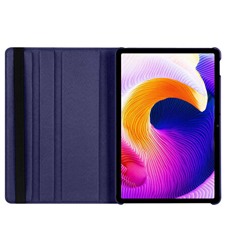 Xiaomi Redmi Pad SE Uyumlu Kılıf Mikrofiber Astarlı Suni Deri 360 Derece Dönebilen Standlı Tablet Kılıfı