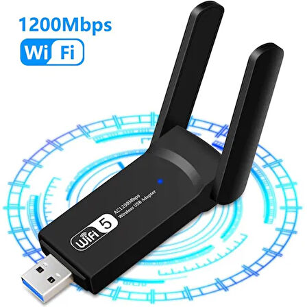 AC1200 Mbps Wireless 2 Anten Adaptör Kablosuz USB Wi-Fi Alıcı 3.0