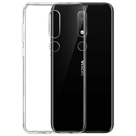 Nokia 5.1 Plus Uyumlu Kılıf Esnek Ultra Koruyucu Şeffaf Silikon Flexible transparent Case Silicone Case