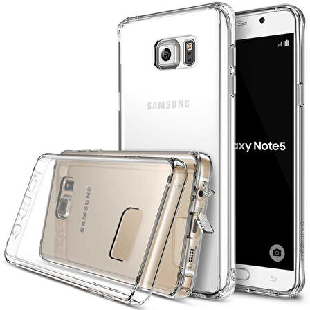 Samsung Galaxy Note 5 Uyumlu Kılıf Esnek Ultra Koruyucu Şeffaf Silikon Flexible transparent Case Silicone Case