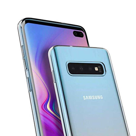 Samsung Galaxy S10 Plus Uyumlu Kılıf Esnek Ultra Koruyucu Şeffaf Silikon Flexible transparent Case Silicone Case