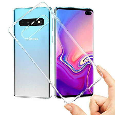 Samsung Galaxy S10 Uyumlu Kılıf Esnek Ultra Koruyucu Şeffaf Silikon Flexible transparent Case Silicone Case