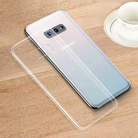 Samsung Galaxy S10E Uyumlu Kılıf Esnek Ultra Koruyucu Şeffaf Silikon Flexible transparent Case Silicone Case