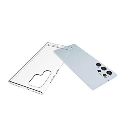 Samsung Galaxy S22 Ultra Uyumlu Kılıf Esnek Ultra Koruyucu Şeffaf Silikon Flexible transparent Case Silicone Case