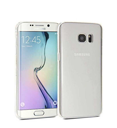 Samsung Galaxy S6 Edge Uyumlu Kılıf Esnek Ultra Koruyucu Şeffaf Silikon Flexible transparent Case Silicone Case