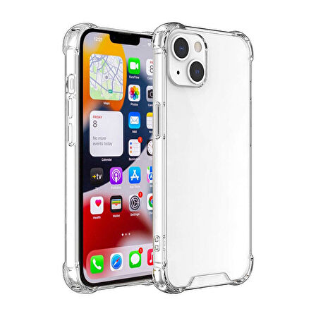 Apple iPhone 15 Uyumlu Kılıf Şeffaf Köşelerde Darbelere Karşı Ultra Kalınlaştırılmış Darbe Korumalı Strong Cover