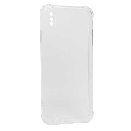 Apple iPhone X Uyumlu Kılıf Kılıf Şeffaf Köşelerde Darbelere Karşı Ultra Kalınlaştırılmış Darbe Korumalı Strong Cover