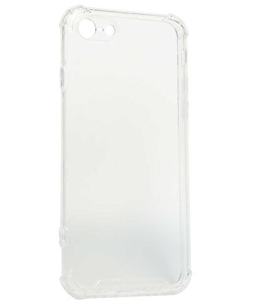 Apple iPhone 8 Uyumlu Kılıf Kılıf Şeffaf Köşelerde Darbelere Karşı Ultra Kalınlaştırılmış Darbe Korumalı Strong Cover