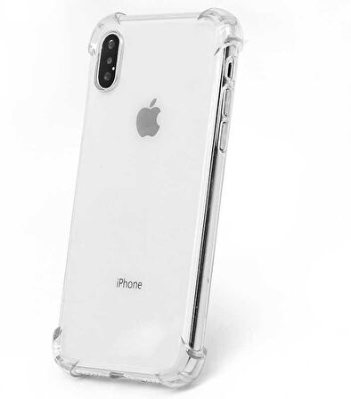 Apple iPhone XS Max Uyumlu Kılıf Şeffaf Köşelerde Darbelere Karşı Ultra Kalınlaştırılmış Darbe Korumalı Strong Cover