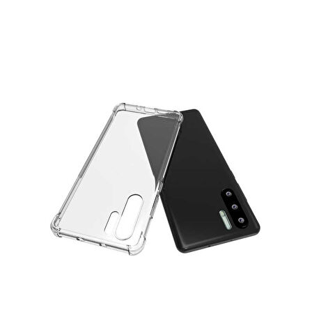 Huawei P30 Pro Uyumlu Kılıf Şeffaf Köşelerde Darbelere Karşı Ultra Kalınlaştırılmış Darbe Korumalı Strong Cover