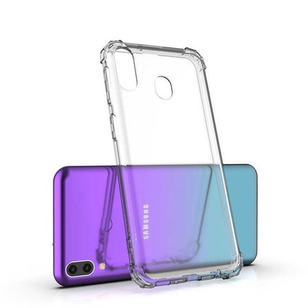 Samsung Galaxy A30 Uyumlu Kılıf Şeffaf Köşelerde Darbelere Karşı Ultra Kalınlaştırılmış Darbe Korumalı Strong Cover