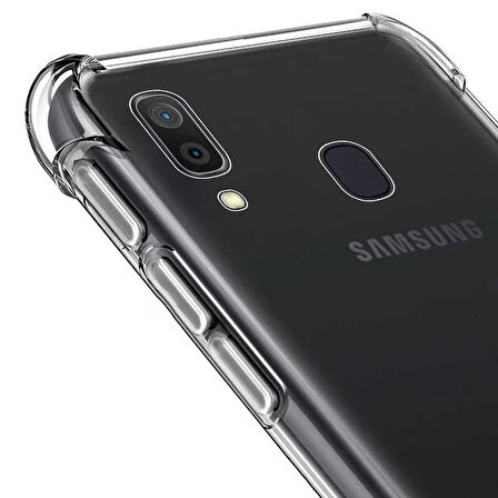 Samsung Galaxy A01 Uyumlu Kılıf Şeffaf Köşelerde Darbelere Karşı Ultra Kalınlaştırılmış Darbe Korumalı Strong Cover