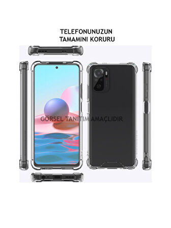 Samsung Galaxy A21 Uyumlu Kılıf Şeffaf Köşelerde Darbelere Karşı Ultra Kalınlaştırılmış Darbe Korumalı Strong Cover