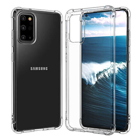 Samsung Galaxy A21S Uyumlu Kılıf Şeffaf Köşelerde Darbelere Karşı Ultra Kalınlaştırılmış Darbe Korumalı Strong Cover