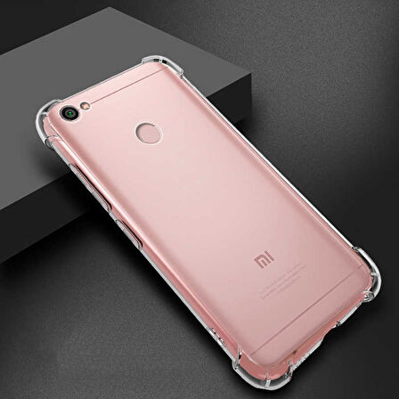 Xiaomi Redmi Note 5A Uyumlu Kılıf Şeffaf Köşelerde Darbelere Karşı Ultra Kalınlaştırılmış Darbe Korumalı Strong Cover