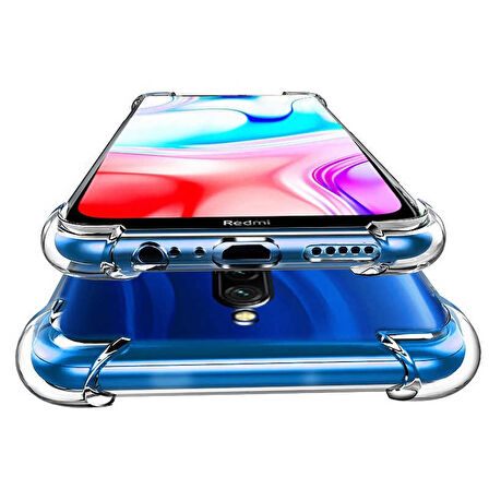 Xiaomi Redmi 8 Uyumlu Kılıf Şeffaf Köşelerde Darbelere Karşı Ultra Kalınlaştırılmış Darbe Korumalı Strong Cover
