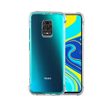 Xiaomi Redmi Note 9 Uyumlu Kılıf Şeffaf Köşelerde Darbelere Karşı Ultra Kalınlaştırılmış Darbe Korumalı Strong Cover