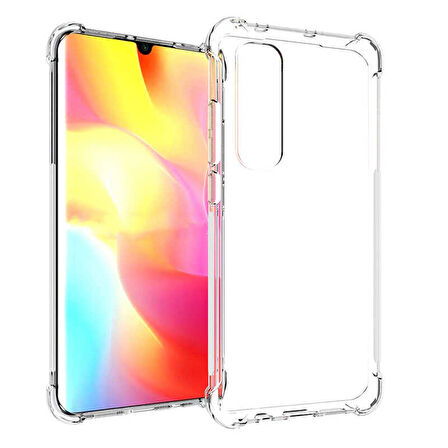 Xiaomi Mi Note 10 Lite Uyumlu Kılıf Şeffaf Köşelerde Darbelere Karşı Ultra Kalınlaştırılmış Darbe Korumalı Strong Cover