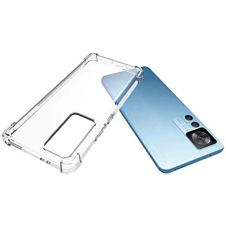 Xiaomi Mi 12T Uyumlu Kılıf Şeffaf Köşelerde Darbelere Karşı Ultra Kalınlaştırılmış Darbe Korumalı Strong Cover