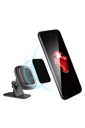 Araç İçi Telefon Tutucu, Manyetik, Torpido Üstü Montaj, Güçlü Mıknatıs, Sarsıntısız Tutuş
