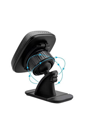 Araç İçi Telefon Tutucu, Manyetik, Torpido Üstü Montaj, Güçlü Mıknatıs, Sarsıntısız Tutuş