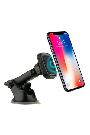 Oto Araba Araç İçi Telefon Tutucu, Güçlü Sarsılmaz Manyetik Vantuzlu, Ön Cam & Torpido Uyumlu