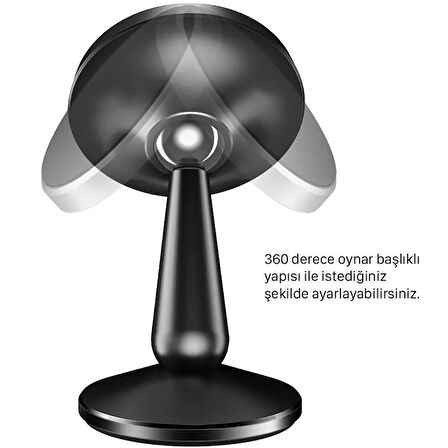 Oto Araba Araç İçi Araç İçi Telefon Tutucu 360° Dönen, Yapışkanlı & Güçlü Manyetik Sarsılmaz Tutucu
