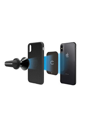 Oto Araba Araç İçi Telefon Tutucu Havalandırma Izgarası Klipsli 360° Dönen, Güçlü Mıknatıslı Tutucu