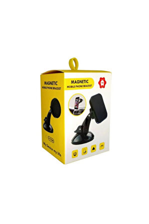 Cam & Torpido Uyumlu Vantuzlu Güçlü Sarsılmaz 360° Dönen, Manyetik Oto Araba Araç içi Telefon Tutucu