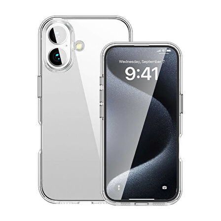 Apple iPhone 16 Uyumlu Kılıf MagSafe Şarj Uyumlu Şık ve İnce, Darbeye Dayanıklı Şeffaf Kapak