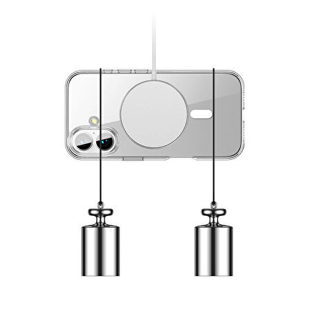 Apple iPhone 16 Uyumlu Kılıf MagSafe Şarj Uyumlu Şık ve İnce, Darbeye Dayanıklı Şeffaf Kapak