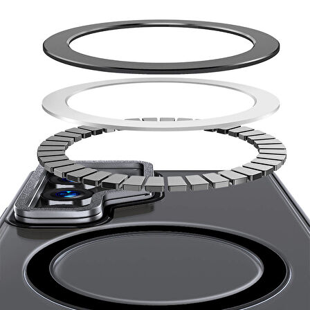 Samsung Galaxy S24 Ultra Uyumlu Kılıf Açılabilir Stand Özellikli, Magsafe Şarj Destekli Şeffaf Kapak