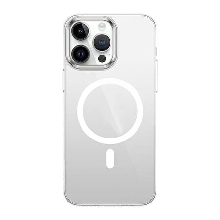 Apple iPhone 15 Pro Uyumlu Kılıf Estetik ve Dayanıklı, Magsafe Destekli Şeffaf Cam Kapak