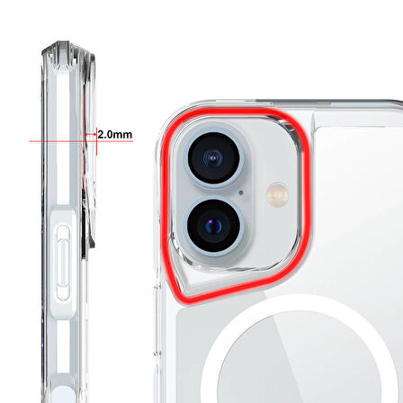 Apple iPhone 16 Uyumlu Kılıf Magsafe Şarj Destekli, Darbelere Dayanıklı Airbag Tasarım Kapak