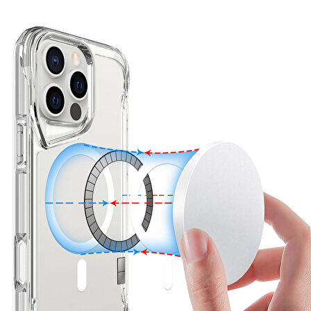 Apple iPhone 15 Pro Max Uyumlu Kılıf Magsafe Şarj Destekli, Darbelere Dayanıklı Airbag Tasarım Kapak