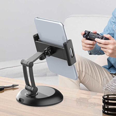 Masaüstü Telefon & Tablet Tutucu Standı 5-12.9 İnç Uyumlu, ABS+PC Malzeme, Katlanır ve Taşınabilir