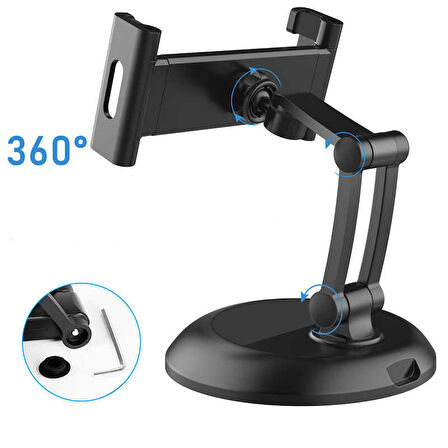 Masaüstü Telefon & Tablet Tutucu Standı 5-12.9 İnç Uyumlu, ABS+PC Malzeme, Katlanır ve Taşınabilir