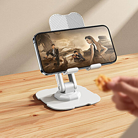 Masaüstü Telefon & Tablet Tutucu Standı Karbon Çelik Gövde 40 kg Taşıma Kapasitesi 360° Dönen Başlık