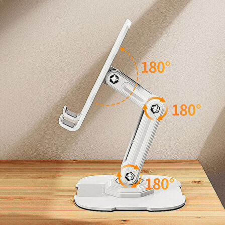 Masaüstü Telefon & Tablet Tutucu Standı Karbon Çelik Gövde 40 kg Taşıma Kapasitesi 360° Dönen Başlık