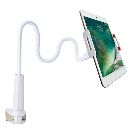 Ofis Ev İçi Masa Üstü Telefon & Tablet Tutucu Esnek Uzun Kollu 75cm Boy, 360° Dönen, 4-10.6" Uyumlu