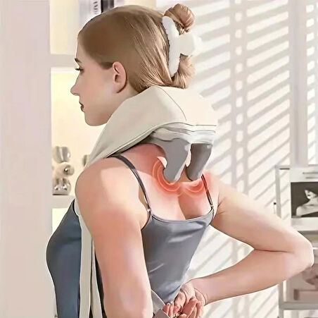  Elektrikli Boyun ve Sırt Masaj Aleti | Kablosuz Yoğurma Masaj Yastığı – Isıtmalı, Şarjlı, Omuz, Bel, Sırt ve Bacak Masajı İçin